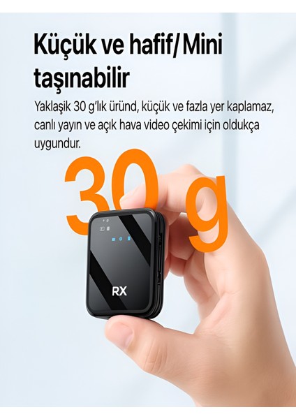 Lightining Type-C 3.5mm Uyumlu Dijital Ekranlı 2.4g Kablosuz Çift Yaka Mikrofonu Pro++ fiyatları