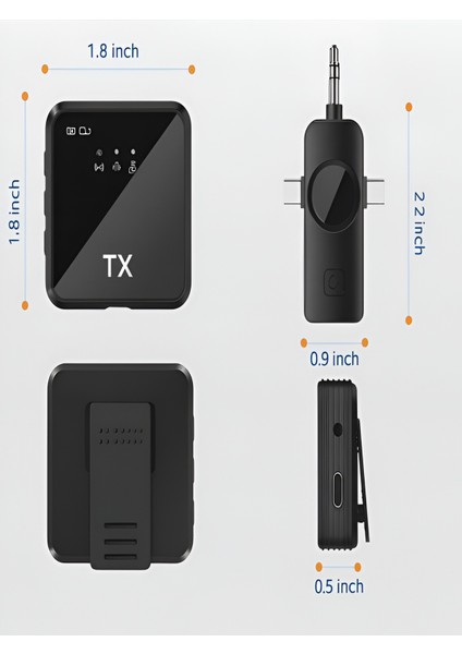 Lightining Type-C 3.5mm Uyumlu Dijital Ekranlı 2.4g Kablosuz Çift Yaka Mikrofonu Pro++ fırsatları