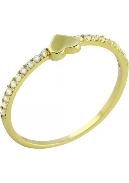 14 Ayar Altın Kalpli Yüzük - 0201331