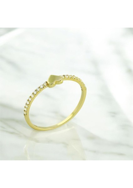 14 Ayar Altın Kalpli Yüzük - 0201331 fiyatları