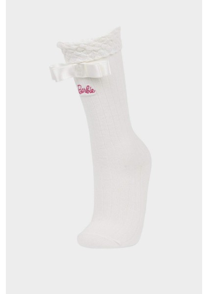 Kız Çocuk Barbie Pamuklu Diz Altı Okul Çorabı F4199A8NS fiyatları