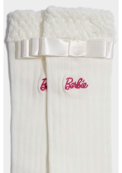 Kız Çocuk Barbie Pamuklu Diz Altı Okul Çorabı F4199A8NS modelleri
