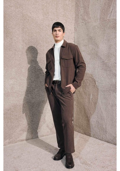 Regular Fit Polo Yaka Fitilli Kadife Gömlek Ceket D3380AX25AU fiyatları