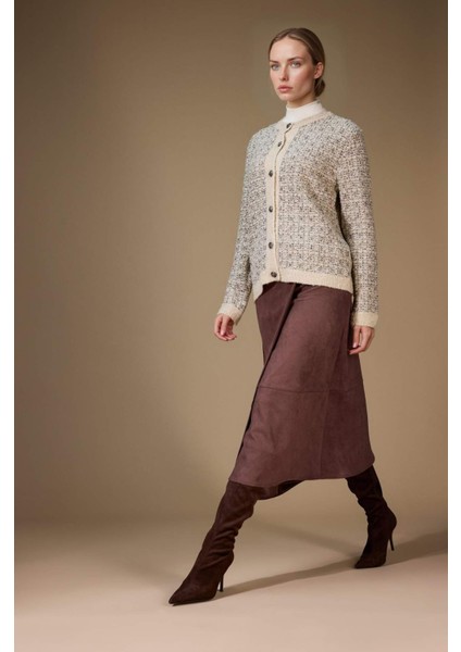 Regular Fit Bisiklet Yaka Düğmeli Triko Hırka D7671AX25WN fiyatları