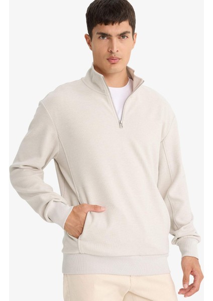 Regular Fit Yarım Fermuarlı Sweatshirt E9629AX25AU modelleri