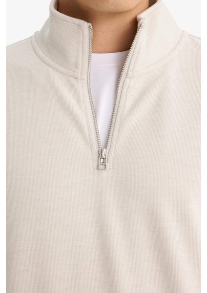 Regular Fit Yarım Fermuarlı Sweatshirt E9629AX25AU indirimleri