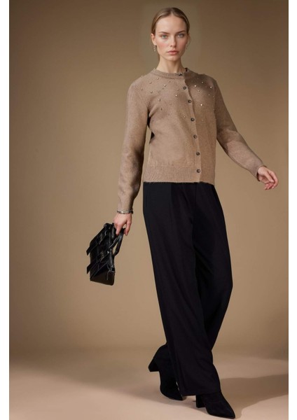 Straight Wide Düz Paça Krep Pantolon G1120AX25AU