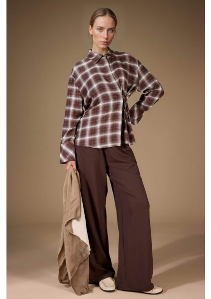 Straight Wide Düz Paça Krep Pantolon G1120AX25AU