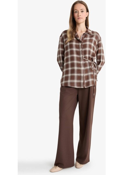 Straight Wide Düz Paça Krep Pantolon G1120AX25AU fiyatları