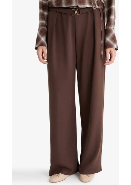 Straight Wide Düz Paça Krep Pantolon G1120AX25AU indirimleri