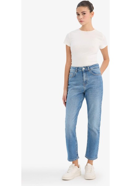 Mary Vintage Straight Fit Yüksek Bel Bilek Boy Jean Yıkamalı Pantolon F3094AX25WN fiyatları