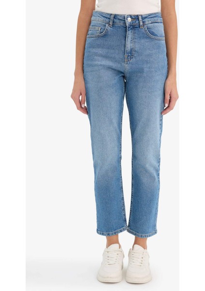Mary Vintage Straight Fit Yüksek Bel Bilek Boy Jean Yıkamalı Pantolon F3094AX25WN modelleri