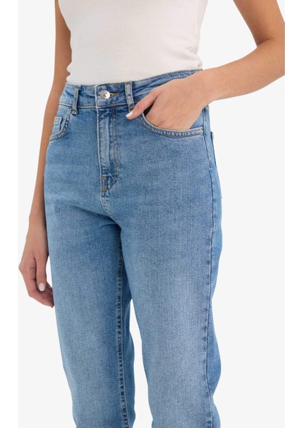 Mary Vintage Straight Fit Yüksek Bel Bilek Boy Jean Yıkamalı Pantolon F3094AX25WN fırsatları