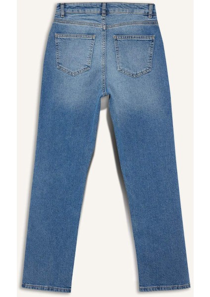 Mary Vintage Straight Fit Yüksek Bel Bilek Boy Jean Yıkamalı Pantolon F3094AX25WN