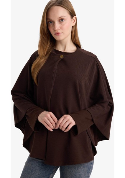 Regular Fit Bisiklet Yaka Cepli Pelerin Hırka F3686AX25AU modelleri