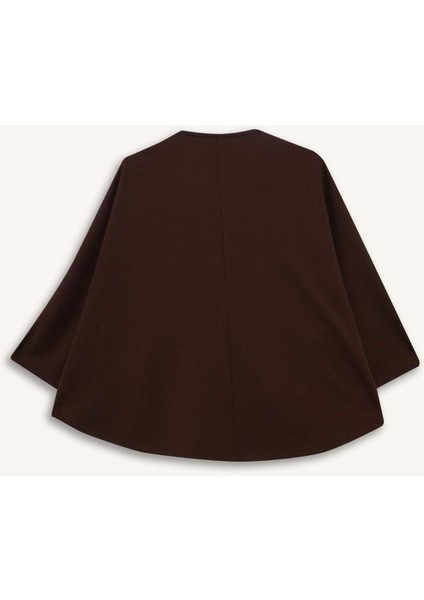 Regular Fit Bisiklet Yaka Cepli Pelerin Hırka F3686AX25AU