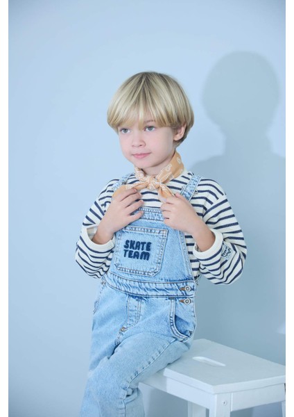 Erkek Bebek Etiket Baskılı Jean Tulum F3781A525AU fiyatları