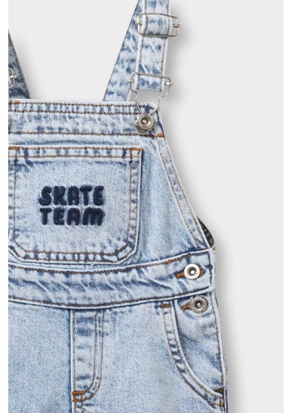 Erkek Bebek Etiket Baskılı Jean Tulum F3781A525AU fırsatları