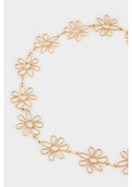 Kadın Gold Çiçek Temalı Metal Zincir Kemer G3684AXNS modelleri