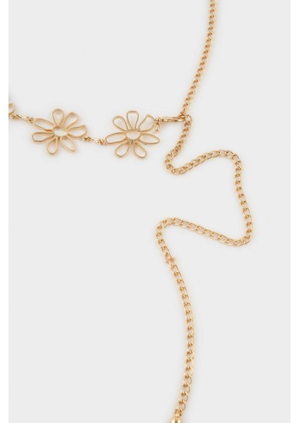 Kadın Gold Çiçek Temalı Metal Zincir Kemer G3684AXNS fırsatları