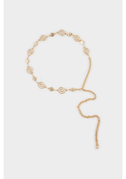 Kadın Gold Sarmal Temalı Metal Zincir Kemer G3687AXNS fiyatları