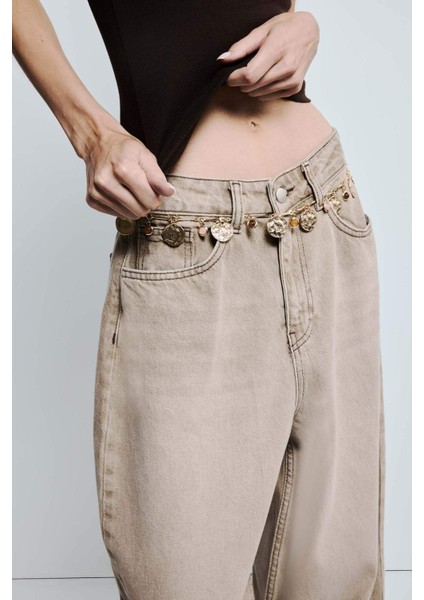 Kadın Gold Sallantılı Metal Zincir Kemer G3688AXNS