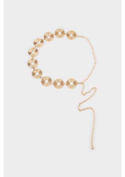 Kadın Gold Yuvarlak Desenli Metal Zincir Kemer G3804AXNS fiyatları