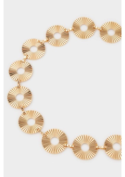 Kadın Gold Yuvarlak Desenli Metal Zincir Kemer G3804AXNS modelleri