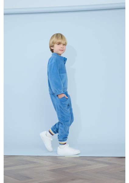 Erkek Bebek 2'li Takım Polar Yarım Fermuarlı Sweatshirt Eşofman Altı G4394A525WN fiyatları