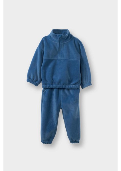 Erkek Bebek 2'li Takım Polar Yarım Fermuarlı Sweatshirt Eşofman Altı G4394A525WN modelleri