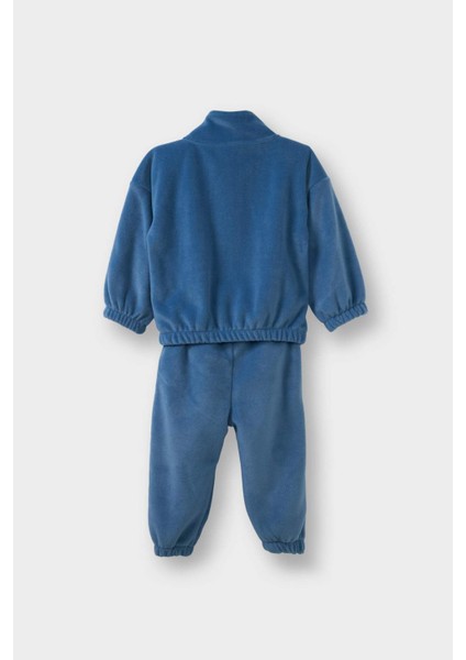 Erkek Bebek 2'li Takım Polar Yarım Fermuarlı Sweatshirt Eşofman Altı G4394A525WN