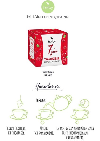 7 Gün Yaza Hazırlık - Kiraz Saplı Fit Çay 2'li fırsatları