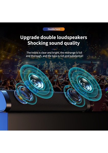 Ultra Bass Soundbar Hoparlör Ipad macbook Için Şarjlı Kablosuz Hoparlör Ses Bombası