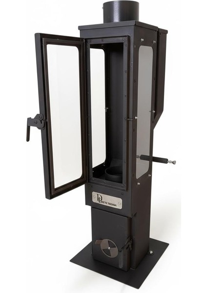 Pelet Soba Iç-Dış Mekan 3 Tarafı Camlı Tekerlekli Pelet Sobası indirimleri