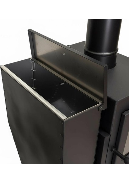 Pelet Soba Iç-Dış Mekan 3 Tarafı Camlı Tekerlekli Pelet Sobası