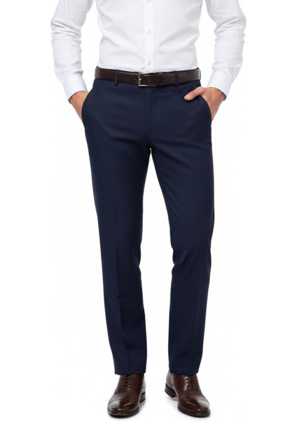 Erkek Regular Fit Armürlü Kumaş Pantolon Likra Kumaş BGL-ST05038