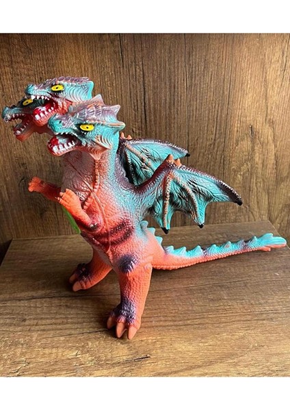 Sesli Kükreyen 3 Başlı Ejderha Dinozor Godzilla Dinazor Figür 50 cm Godzilla Oyuncak Figür Sesli