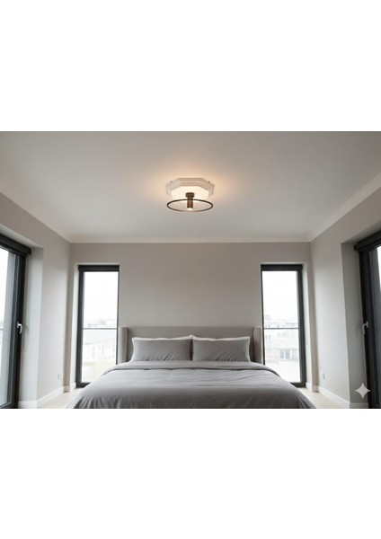 Halka Spotlu Dekoratif Plafonyer Avize Siyah 4000K