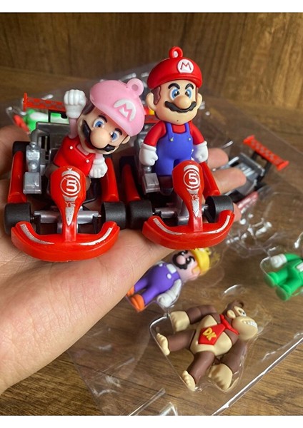 Süper Mario Mantar Koopa Luigi King Goril Toad Arabalı 12LI Oyuncak Marıo Figür Prenses Set fiyatları