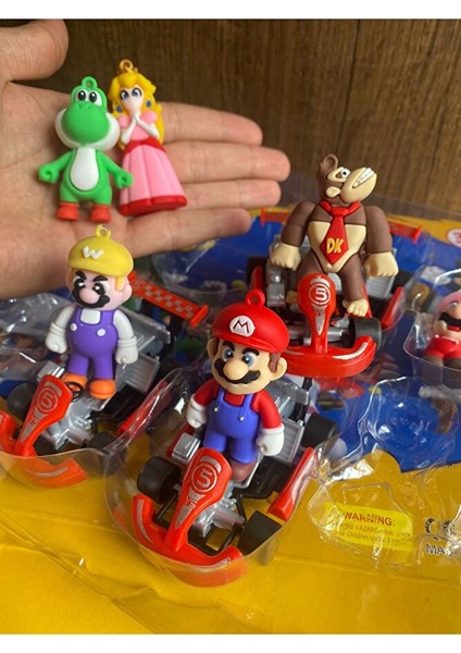 Süper Mario Mantar Koopa Luigi King Goril Toad Arabalı 12LI Oyuncak Marıo Figür Prenses Set modelleri