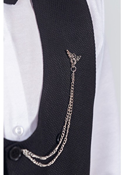 Erkek Çocuk Takım Elbise Panyonlu Yelekli Takım Elbise Şık Tasarım ve Pamuklu Kumaş