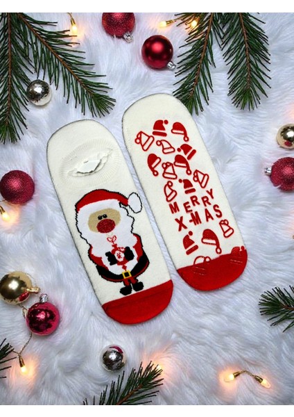 - Yılbaşı - Yeni Yıl Özel Desenli Premium Hediye Paketli - Patik Çorap fiyatları