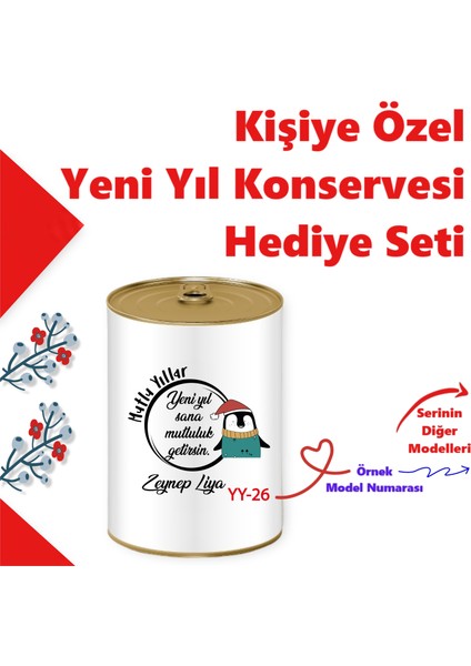Sevgiliye Kişiye Özel Yılbaşı Aşk Konservesi Romantik Sürpriz Mini Hediye Seti