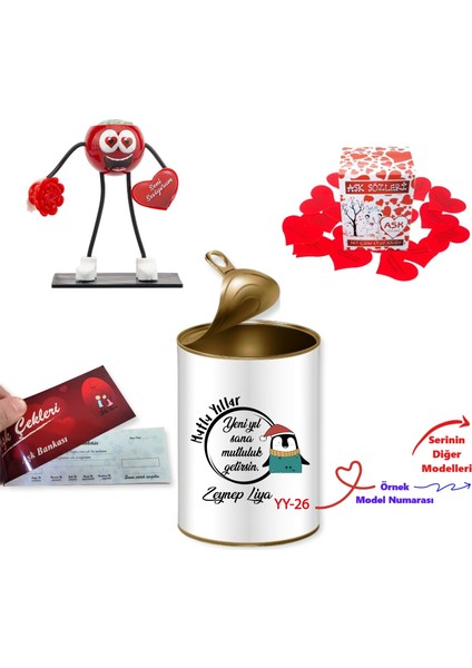 Sevgiliye Kişiye Özel Yılbaşı Aşk Konservesi Romantik Sürpriz Mini Hediye Seti fiyatları