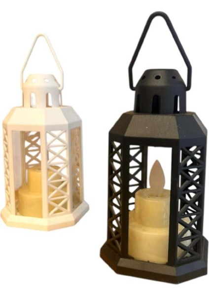 Dekoratif Pilli Gün Işığı Mum Efektli Fener Lamba Asılabilir 17 cm x 7,3 cm
