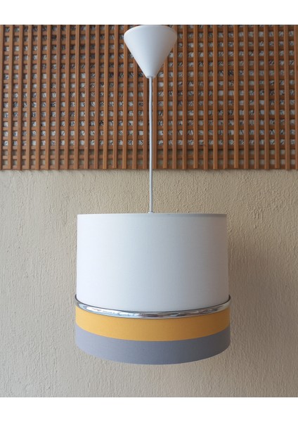 Beyaz Gri Sarı M-796 Kumaş Kaplama 2.li Set Yatak Odası Genç ve Çocuk Odası Avize ve Abajur Seti fiyatları