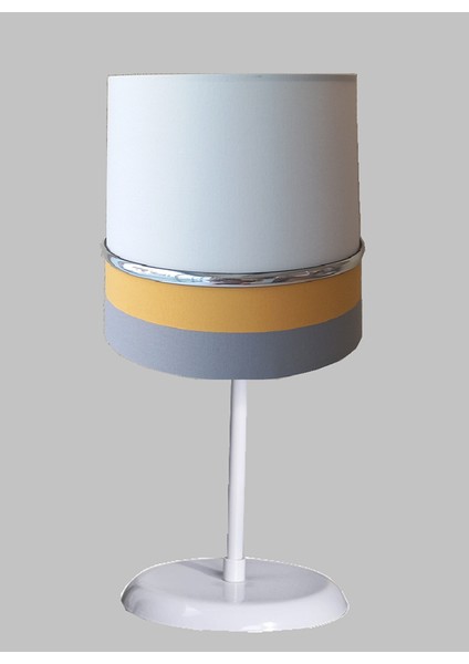 Beyaz Gri Sarı M-796 Kumaş Kaplama 2.li Set Yatak Odası Genç ve Çocuk Odası Avize ve Abajur Seti modelleri