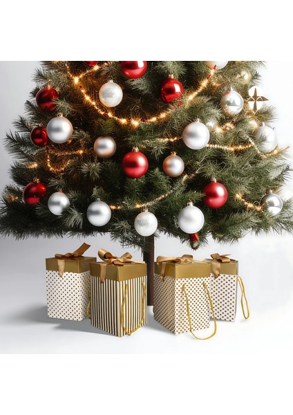 , Altım ve Beyaz renkli Hediye kutusu 4lü Set 9X9X15 cm Özel Tasarım Hediye Kutusu indirimleri