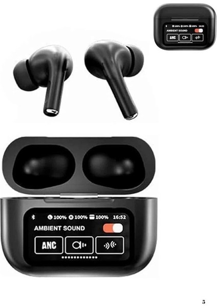 Yeni Nesil Anc Özellikli Çağrı Cevaplayan Dokunmatik Ekranlı Bluetooth Kulaklık Siyah indirimleri