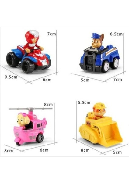 Paw Patrol Arabalı Oyuncak 6lı Set Oyuncak Paw Patrol Figür ve Arabaları 12 Parça Paw Patrol Figür modelleri